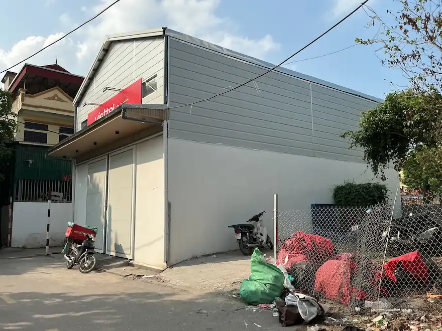 Toàn cảnh nhà kho 200m2 cho thuê tại ngõ 44 Thúy Lĩnh Lĩnh Nam